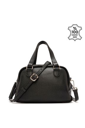 کیف دوشی مشکی زنانه چرم خالص Sole Sisters - کد 867609602