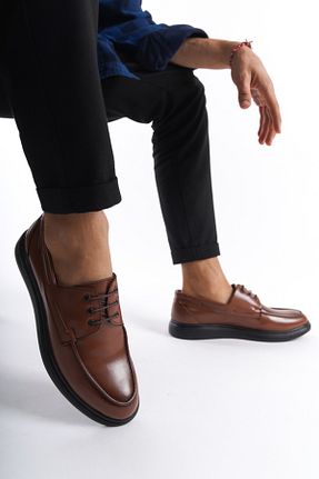 کفش لوفر قهوه ای مردانه چرم مصنوعی Mubiano - کد 817148913