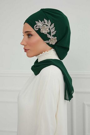 شال سبز زنانه شیفون Aisha