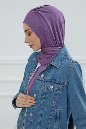شال بنفش زنانه پنبه ای Aisha