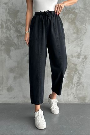 شلوار مشکی زنانه پنبه ای macharel jeans - کد 867627022