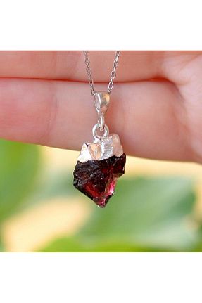 گردنبند جواهر سفید زنانه سنگ طبیعی Taş Sandığı - کد 65764678