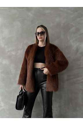 کاپشن قهوه ای زنانه Loose Borceelle - کد 867652107
