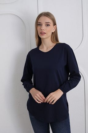 بلوز سرمه ای زنانه ساده Trendbade Butik - کد 867663241