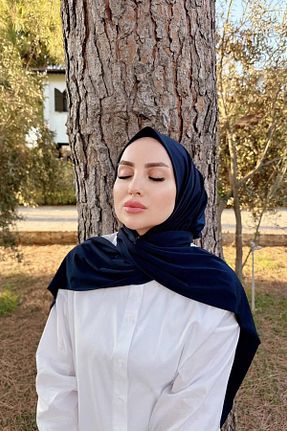 شال سرمه ای زنانه پنبه پلی استر SAYRA - کد 867680216