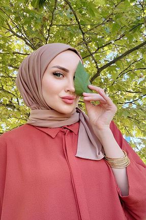 شال قهوه ای زنانه پنبه پلی استر SAYRA - کد 868538360