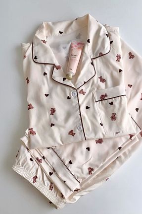 ست لباس راحتی صورتی زنانه چاپی PEMBİŞ HOMEWEAR - کد 867688365