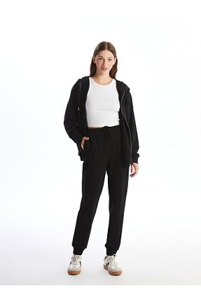 شلوار کرمگن مشکی زنانه پاچه کش دار LC Waikiki - کد 867734284