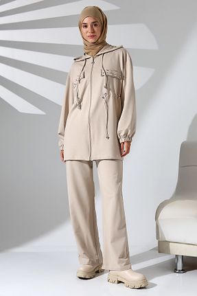 ست بالاتنه و پائین تنه حجاب طوسی زنانه Relaxed Mihran Butik - کد 867739672