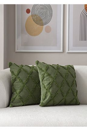 کوسن و روکش کوسن سبز پنبه ای dekomall home & living - کد 867742562