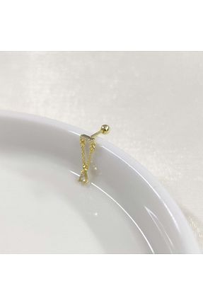 گوشواره غضروفی نقره طلائی Güler Yüzlü Silver - کد 842307625