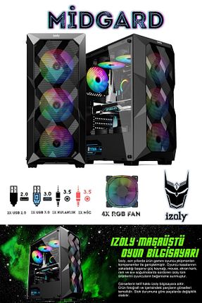 کامپیوتر دسکتاپ گیمینگ مشکی 512 GB IZOLY - کد 79880100