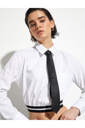 پیراهن سفید زنانه رگولار Koton - کد 801463985