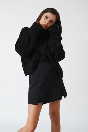 پلیور مشکی زنانه ساده Pafi Moda - کد 867839407