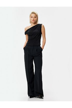 بلوز مشکی زنانه ساده Koton - کد 837998492