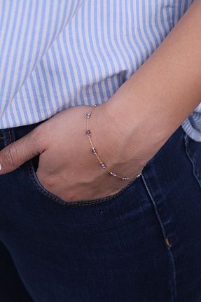 دستبند طلا زرد زنانه 14 عیار Naze Kuyumculuk - کد 868016927