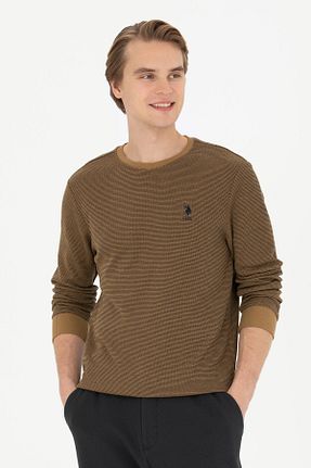 سوئیشرت خاکی مردانه ساده U.S. Polo Assn. - کد 839427810