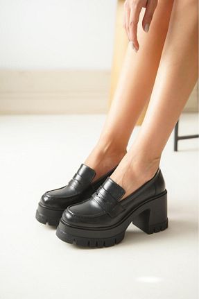 کفش لوفر مشکی زنانه چرم مصنوعی Saltopik - کد 868037831