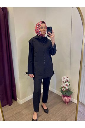 ست بالاتنه و پائین تنه حجاب مشکی زنانه اورسایز Levidor - کد 868053228