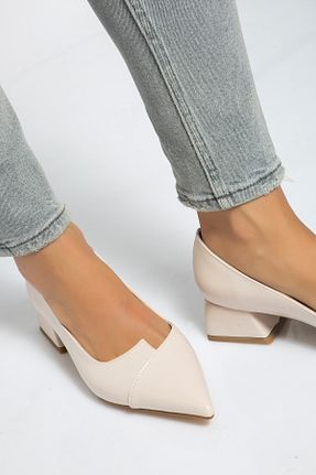 کفش مجلسی بژ زنانه چرم مصنوعی Shoes Time - کد 868061035