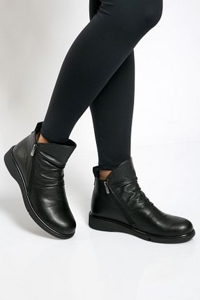 بوت / نیم بوت مشکی زنانه چرم مصنوعی Shoes Time - کد 868073270