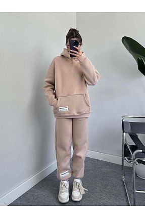 ست بالاتنه و پائین تنه بژ زنانه بافتنی OYKUWEAR - کد 868065800