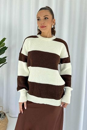 پلیور قهوه ای زنانه رگولار Mine Tan Butik - کد 868074421