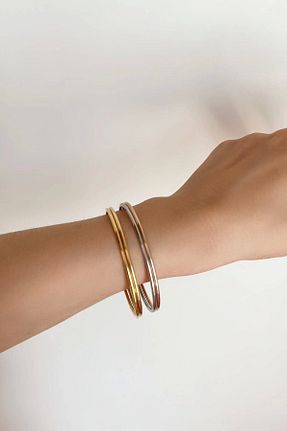 دستبند استیل (فولاد) طلائی زنانه استیل (فولاد) mrsflower jewelry - کد 848465073