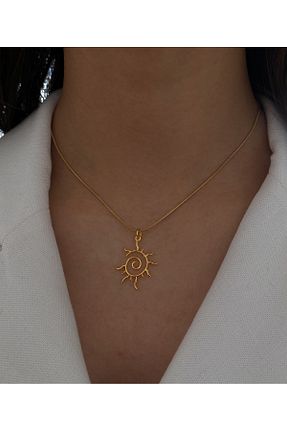 گردنبند استیل ( فولاد ) طلائی زنانه استیل (فولاد) H&B Design - کد 856031758