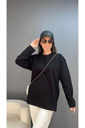 سوئیشرت مشکی زنانه ساده KLC MODA - کد 789743343
