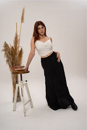 دامن مشکی زنانه پنبه ای AtegeWear - کد 868135578