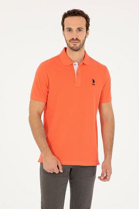 پولوشرت نارنجی مردانه پارچه U.S. Polo Assn. - کد 842149468