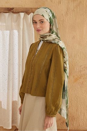 شال قهوه ای زنانه پنبه ای Modakaşmir - کد 868251842