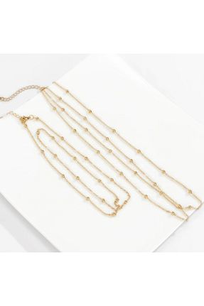 گردنبند استیل ( فولاد ) طلائی زنانه استیل ضد زنگ derokas - کد 868324174