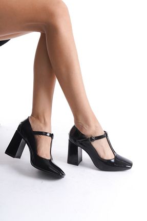 کفش مجلسی مشکی زنانه چرم لاکی VONJE - کد 868348089
