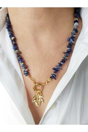 گردنبند جواهر سرمه ای زنانه روکش طلا DEVİ fashion - کد 868368416