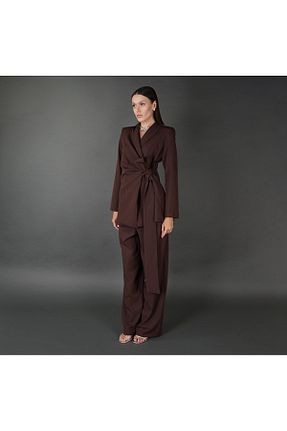 ست بالاتنه و پائین تنه قهوه ای زنانه بافتنی Bohai Design - کد 868397015