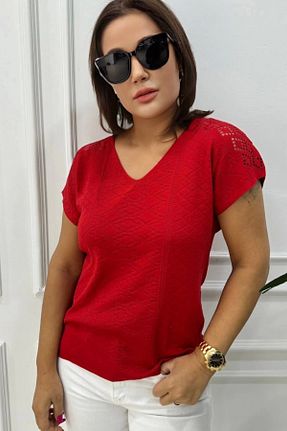 بلوز قرمز زنانه Ajurlu Bİ.GİYSEN - کد 827144487