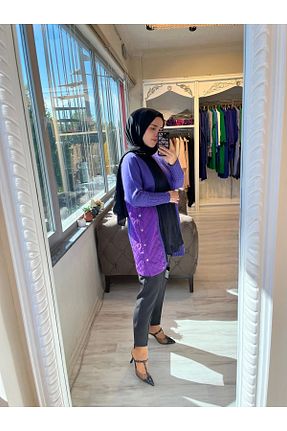 تونیک حجاب بنفش زنانه تریکو Invee - کد 868412031