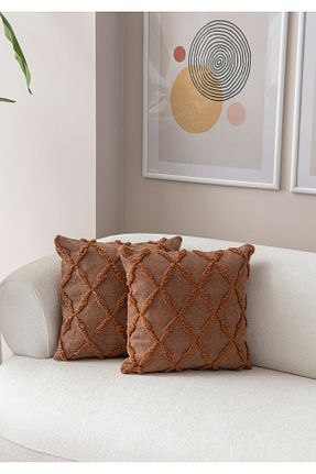 کوسن و روکش کوسن قهوه ای کتان SWITA - کد 868412047
