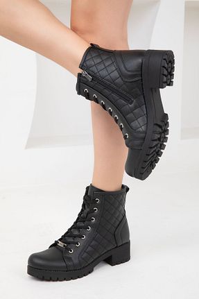 بوت / نیم بوت مشکی زنانه چرم مصنوعی SOHO - کد 867118232