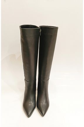 چکمه مشکی زنانه چرم خالص Escarpinshoes - کد 867413932