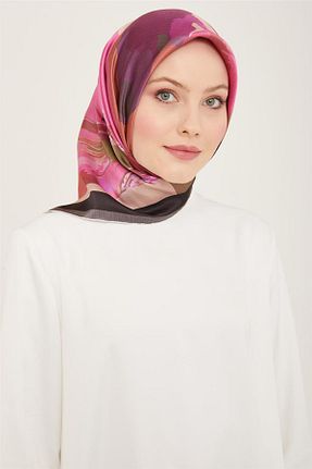 روسری بنفش کرپ ساتن ابریشم Armine - کد 805733643