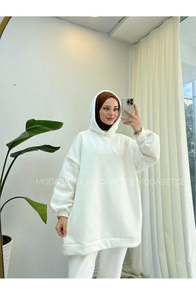 سوئیشرت سفید زنانه ساده modabetce - کد 867441895
