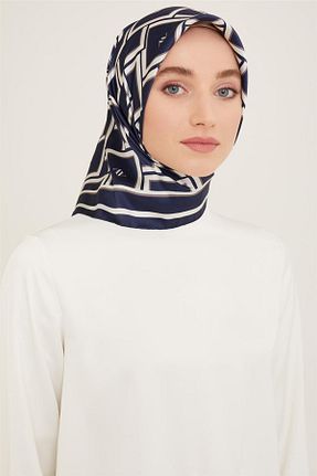 روسری طوسی کرپ ساتن ابریشم Armine - کد 808368217