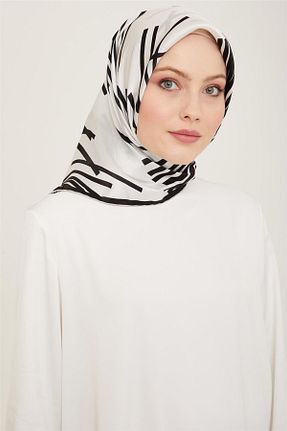 روسری سفید کرپ ساتن ابریشم Armine - کد 805732918