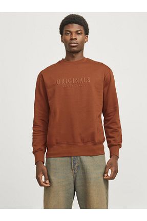 سوئیشرت قهوه ای مردانه ساده Jack & Jones - کد 867528522