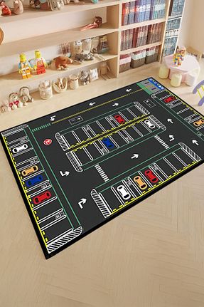 فرش بچه گانه مشکی پلی استر Bir Aksesuar - کد 867540034