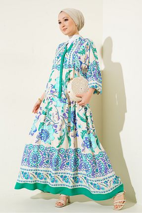 لباس حجاب سبز زنانه Asimetrik Bigdart - کد 867554655