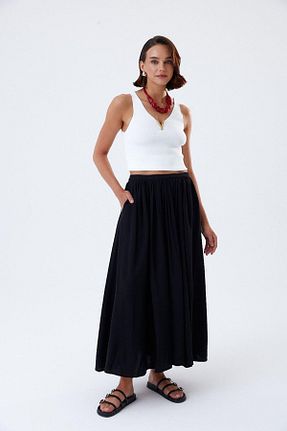 دامن مشکی زنانه بافتنی Tuba Butik - کد 838888097